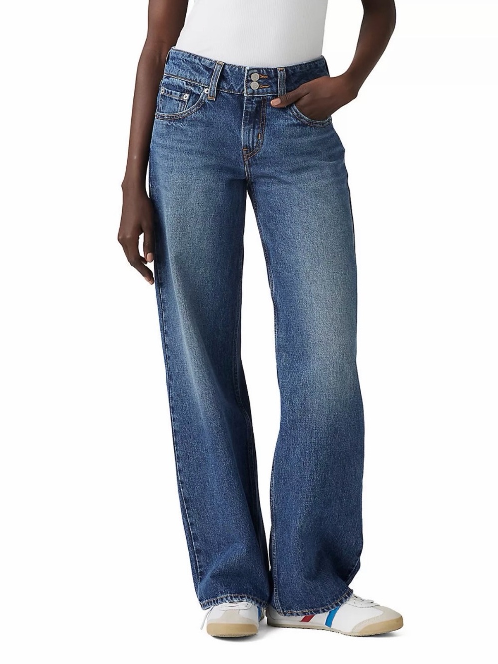 Levi’s Superlow Loose Straight Leg Jeans Dark Wash Blue Mid Rise